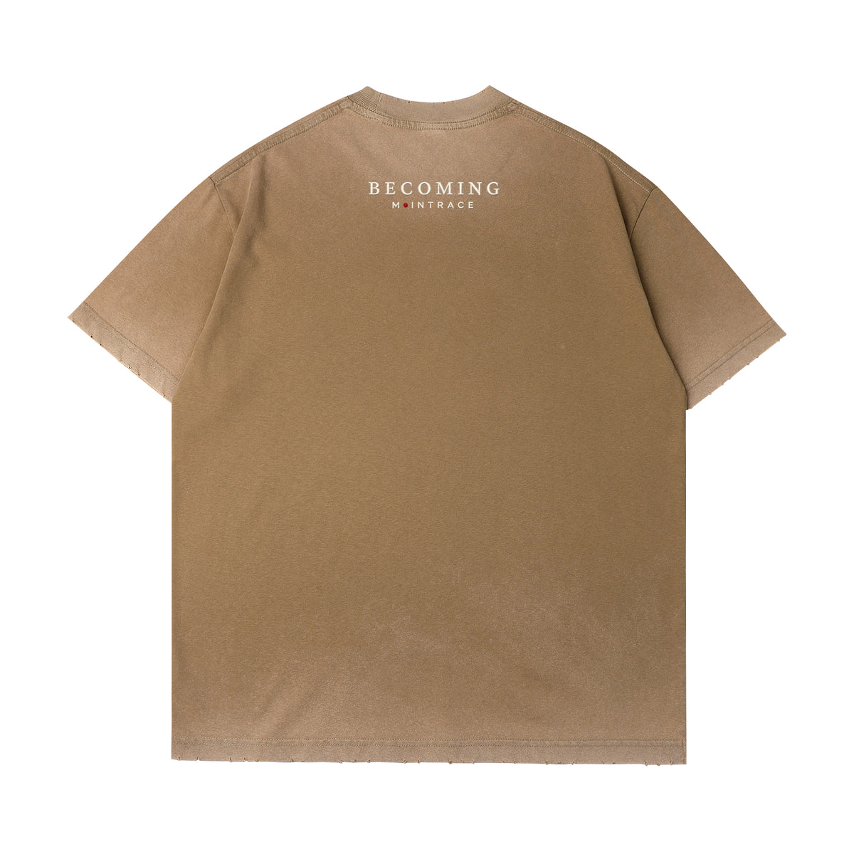 Becoming T-shirt in Brown, back embroidered wordmark