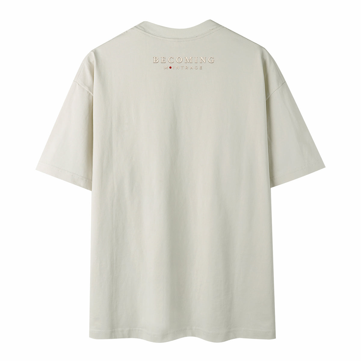 Becoming T-shirt in Pale Khaki, back embroidered wordmark