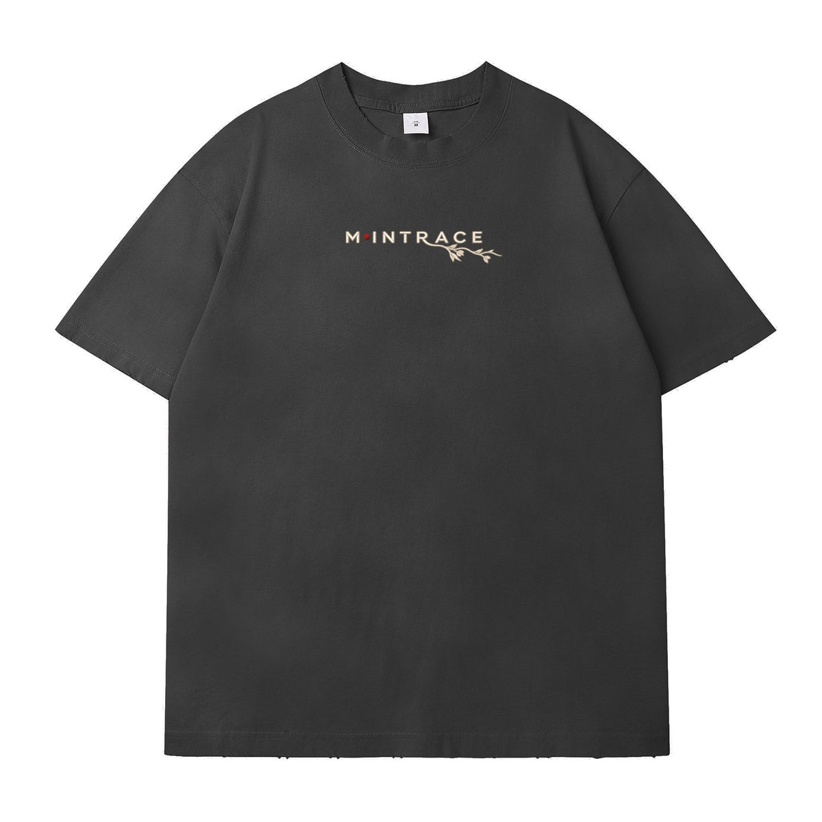 Self-rescue T-shirt, Washed-out Black, front embroidered logo and branch design